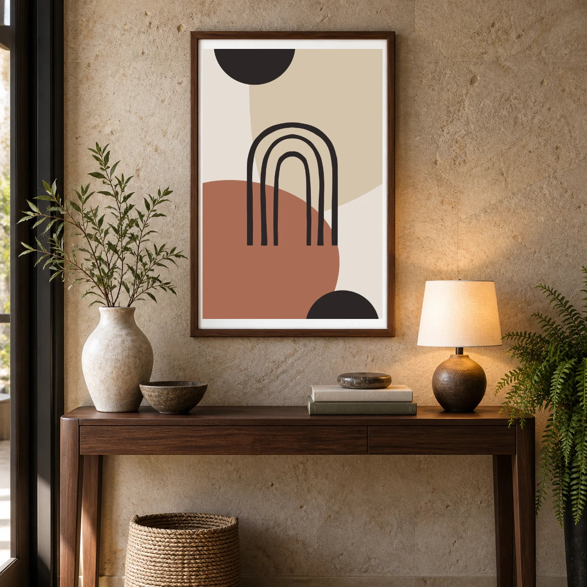 Boho Abstract Print LVIII — Boho Abstract Prints shown in a styled interior