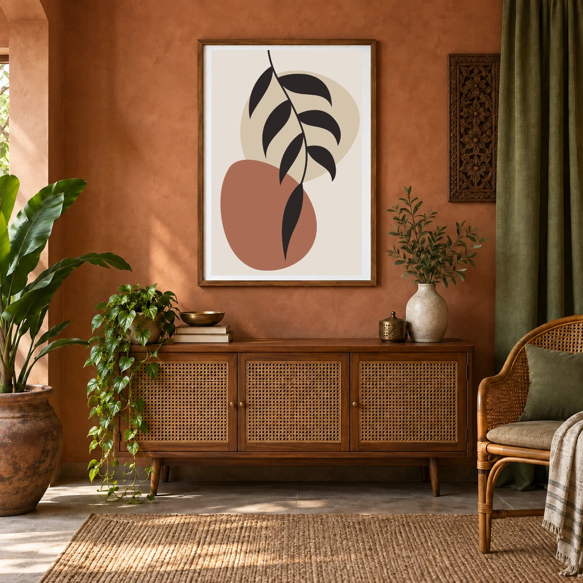 Boho Abstract Print LIX — Boho Abstract Prints shown in a styled interior