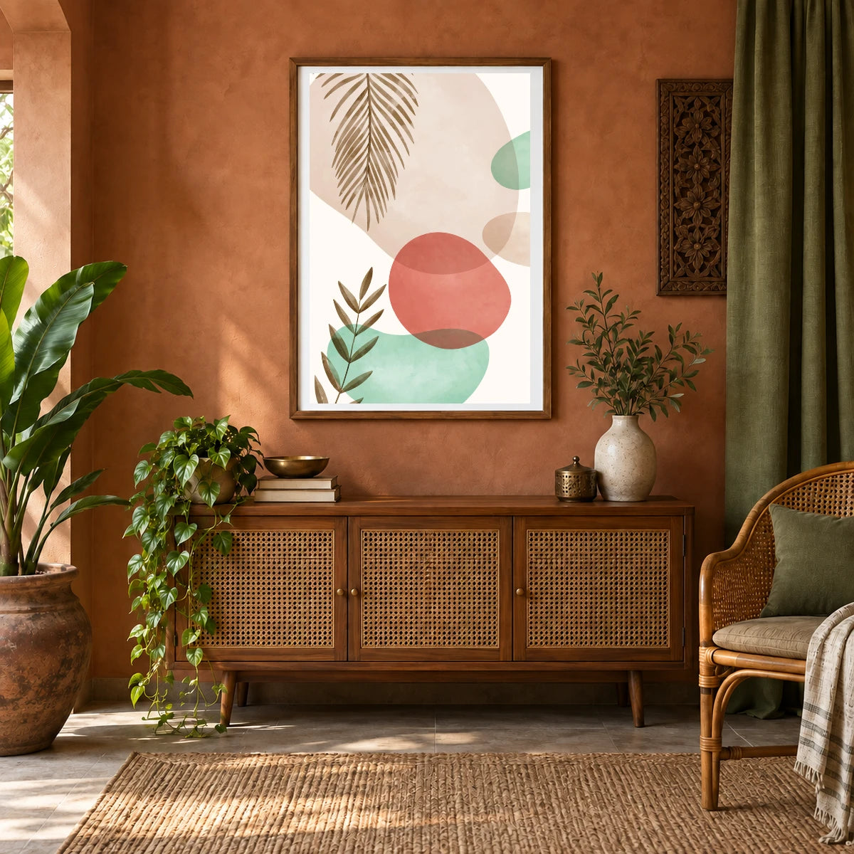 Boho Abstract Print LX — Boho Abstract Prints shown in a styled interior