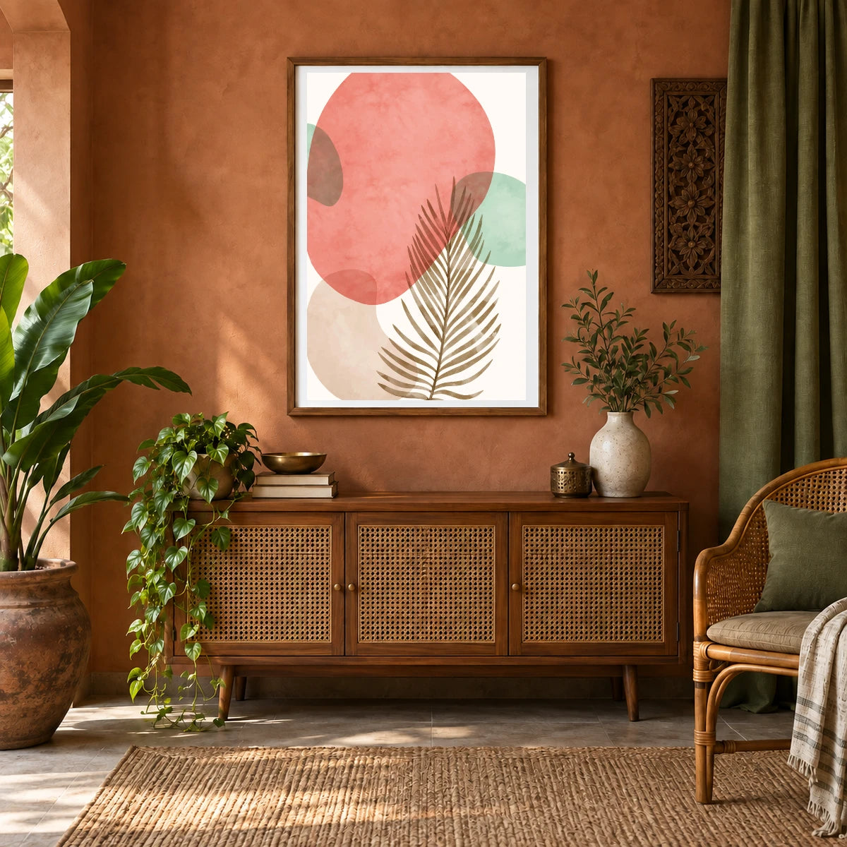 Boho Abstract Print LXII — Boho Abstract Prints shown in a styled interior