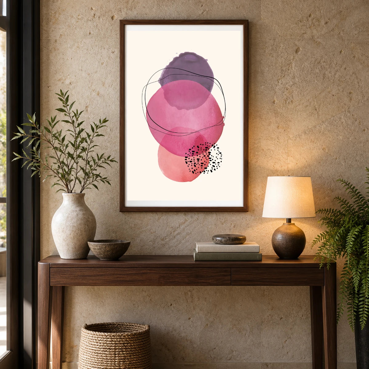 Boho Abstract Print LXV — Boho Abstract Prints shown in a styled interior