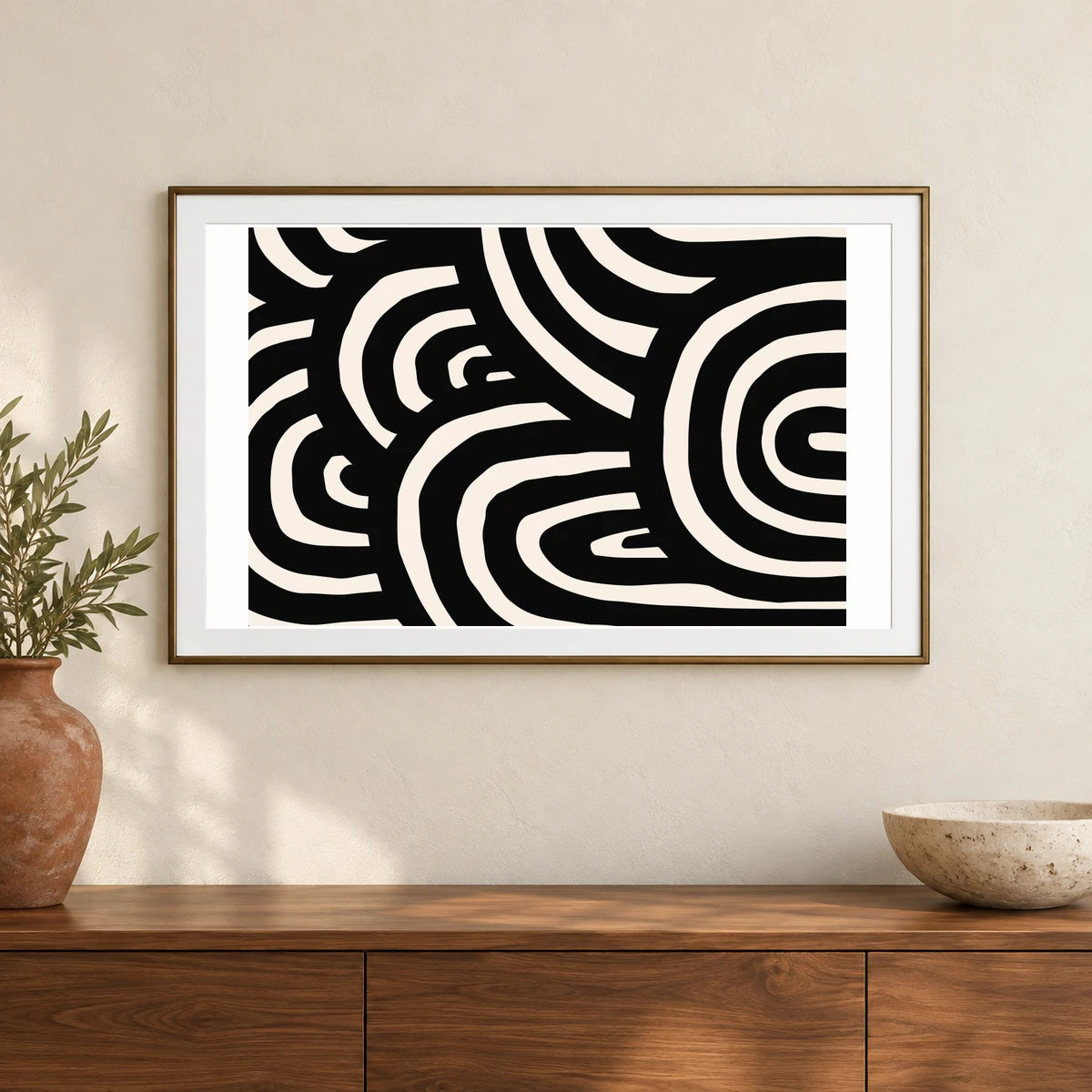 Boho Abstract Print LXVII — Boho Abstract Prints shown in a styled interior