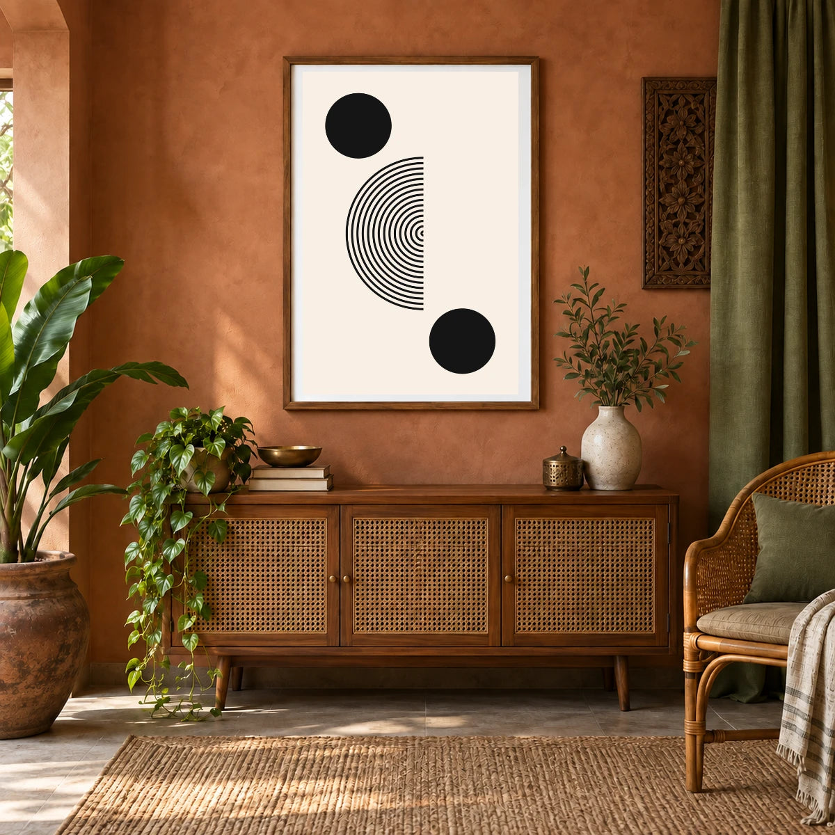 Boho Abstract Print LXXI — Boho Abstract Prints shown in a styled interior