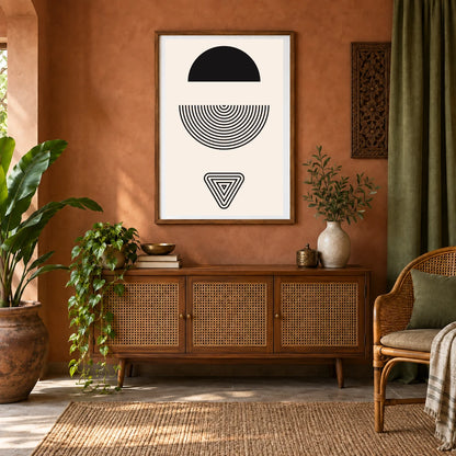 Boho Abstract Print LXXII — Boho Abstract Prints shown in a styled interior