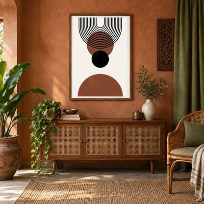 Boho Abstract Print LXXVII — Boho Abstract Prints shown in a styled interior