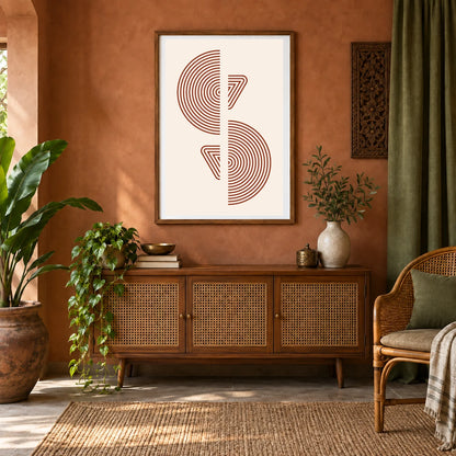 Boho Abstract Print LXXXI — Boho Abstract Prints shown in a styled interior