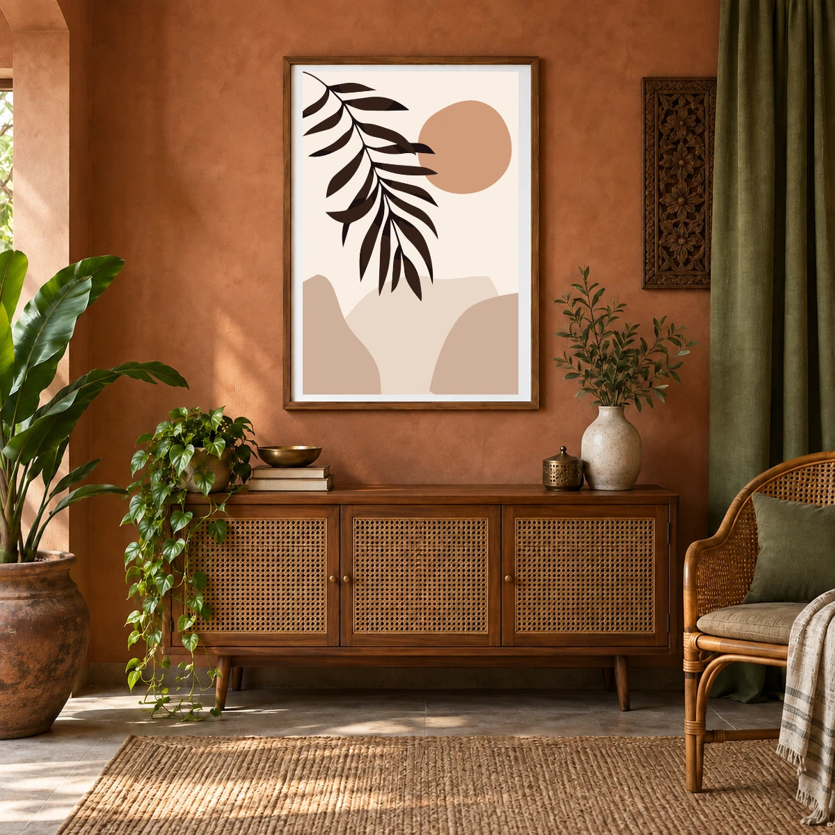Boho Abstract Print LXXXIII — Boho Abstract Prints shown in a styled interior