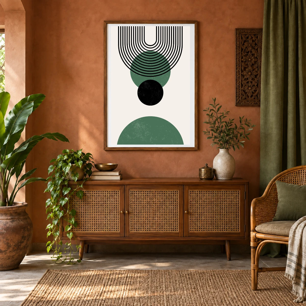 Boho Abstract Print LXXXVIII — Boho Abstract Prints shown in a styled interior