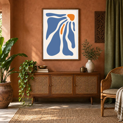 Boho Abstract Print XCIII — Boho Abstract Prints shown in a styled interior