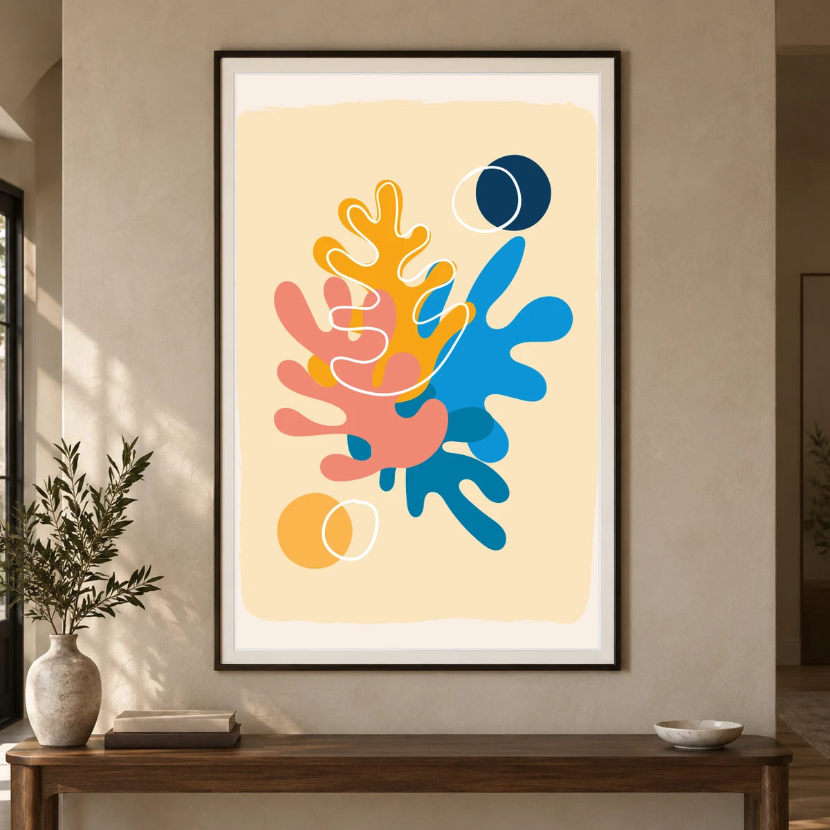 Boho Abstract Print XCVI — Boho Abstract Prints shown in a styled interior
