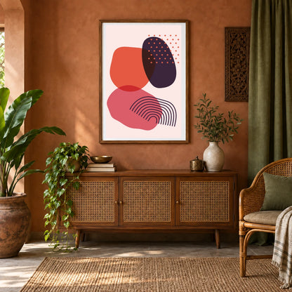 Boho Abstract Print XCVIII — Boho Abstract Prints shown in a styled interior