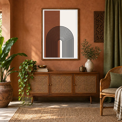 Boho Abstract Print XCIX — Boho Abstract Prints shown in a styled interior