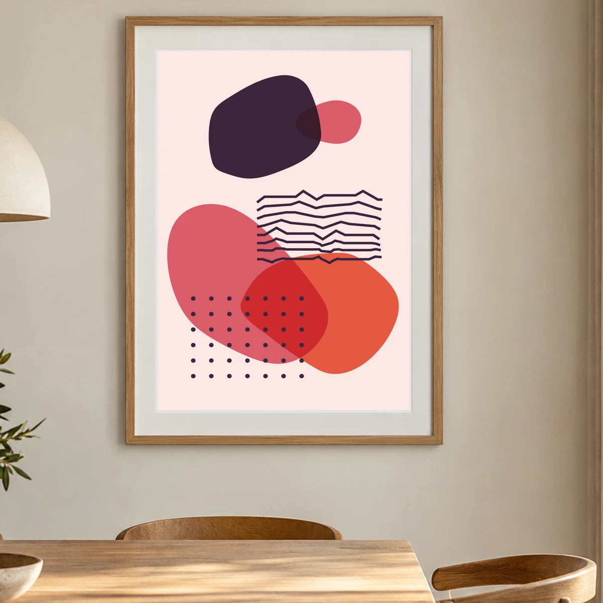 Boho Abstract Print C — Boho Abstract Prints shown in a styled interior