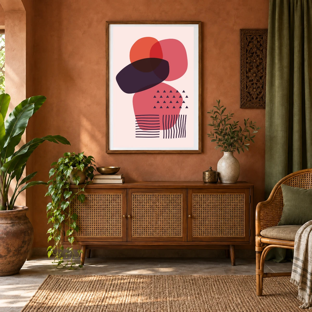 Boho Abstract Print CI — Boho Abstract Prints shown in a styled interior
