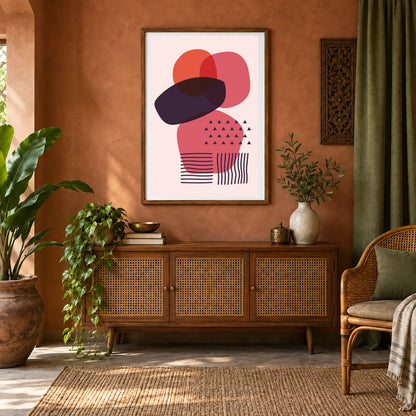 Boho Abstract Print CI — Boho Abstract Prints shown in a styled interior