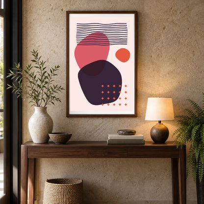 Boho Abstract Print CII — Boho Abstract Prints shown in a styled interior