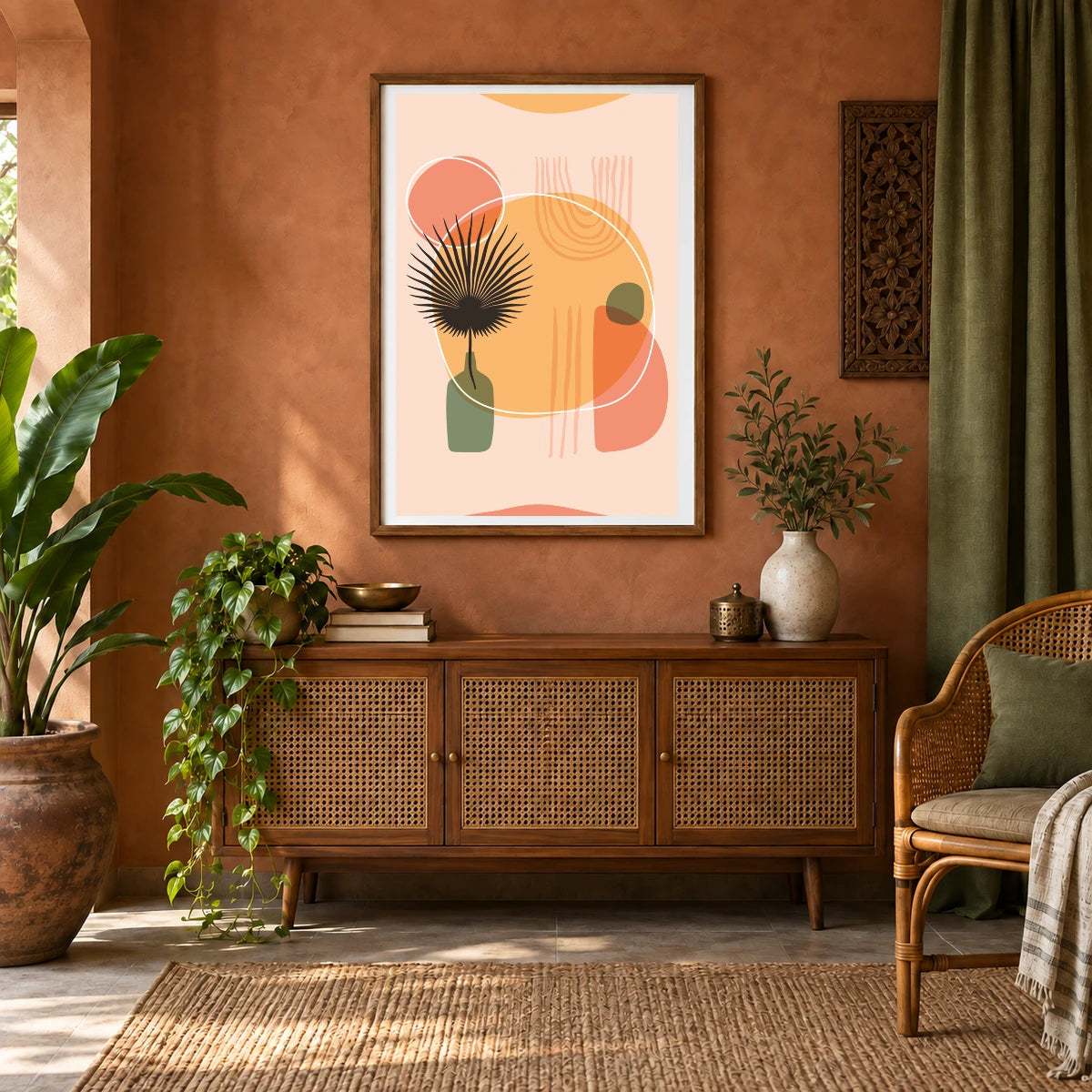 Boho Abstract Print CIII — Boho Abstract Prints shown in a styled interior