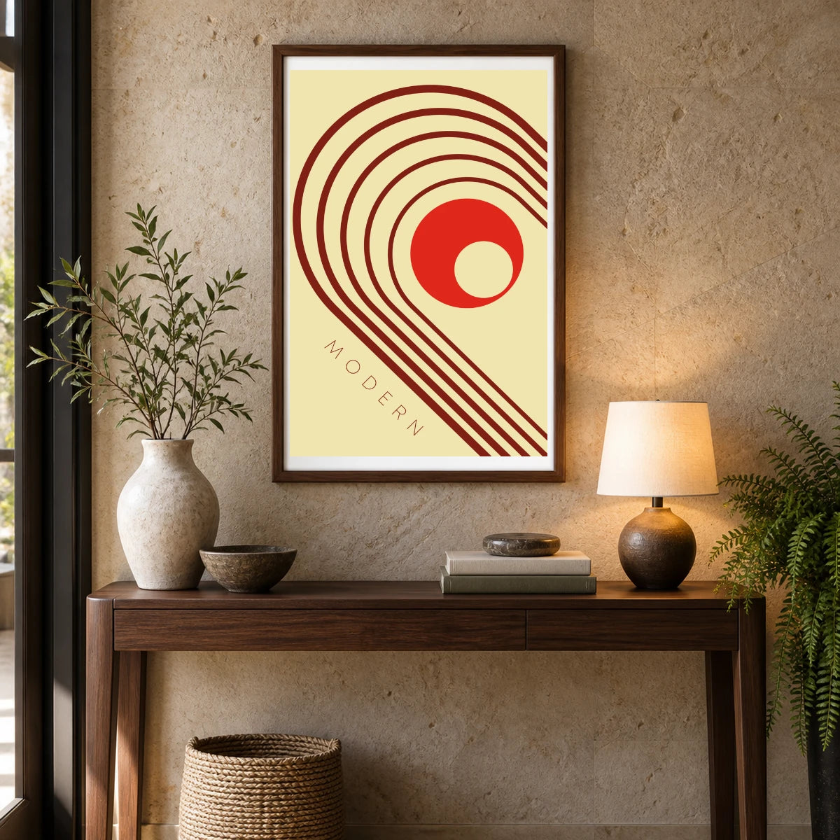 Boho Abstract Print CXIII — Boho Abstract Prints shown in a styled interior