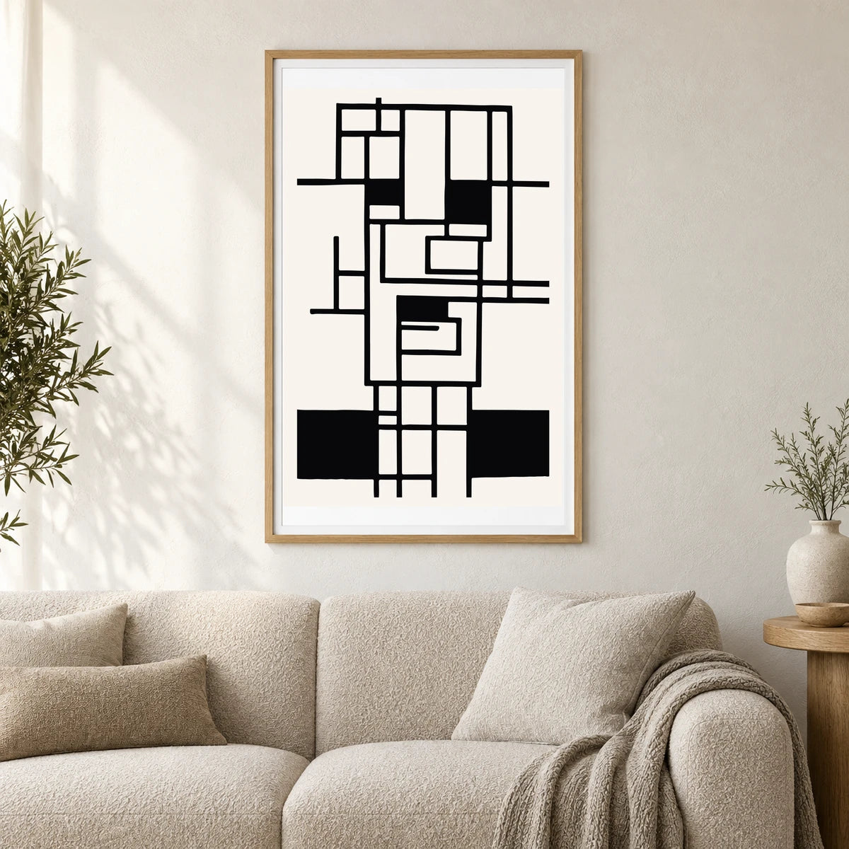 Boho Abstract Print CXIV — Boho Abstract Prints shown in a styled interior