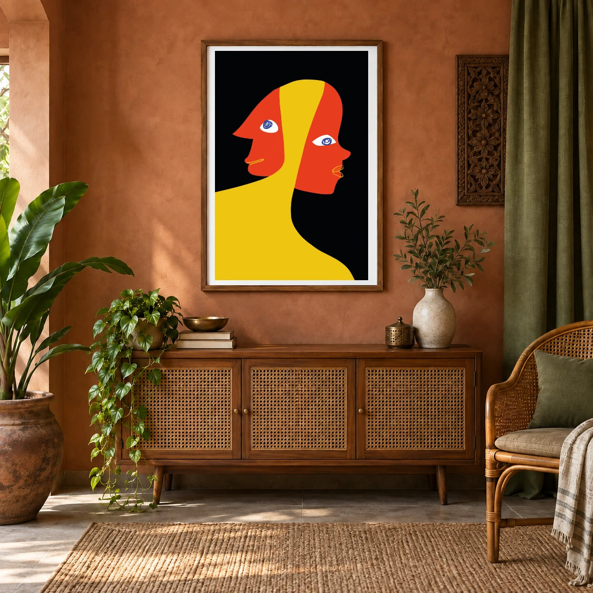 Boho Abstract Print CXVI — Boho Abstract Prints shown in a styled interior