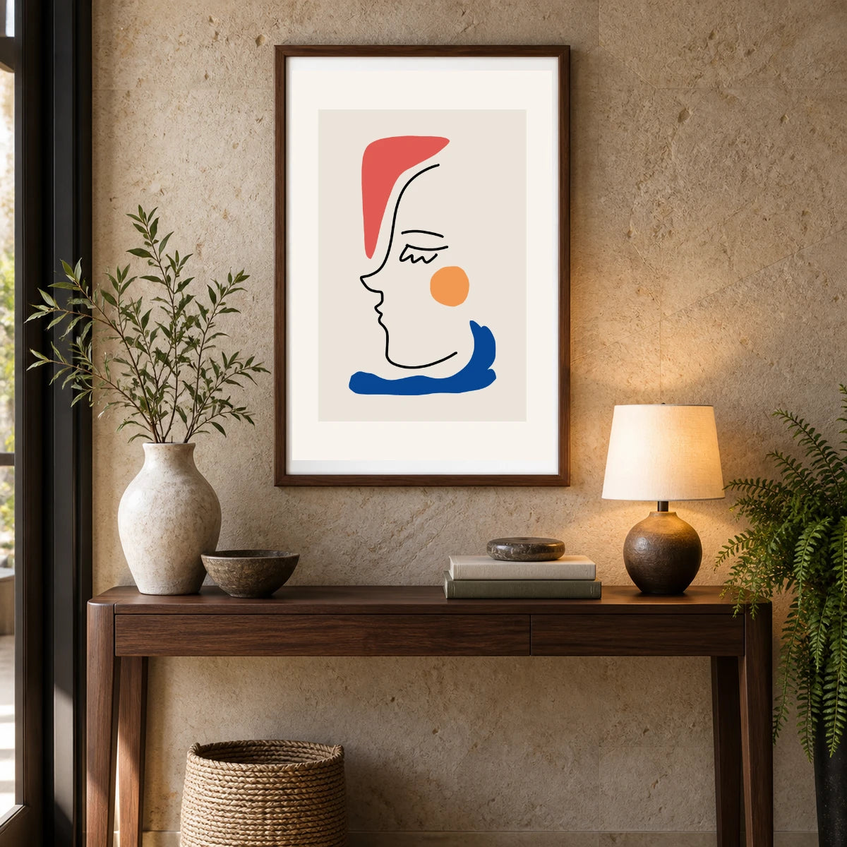 Boho Abstract Print CXVII — Boho Abstract Prints shown in a styled interior