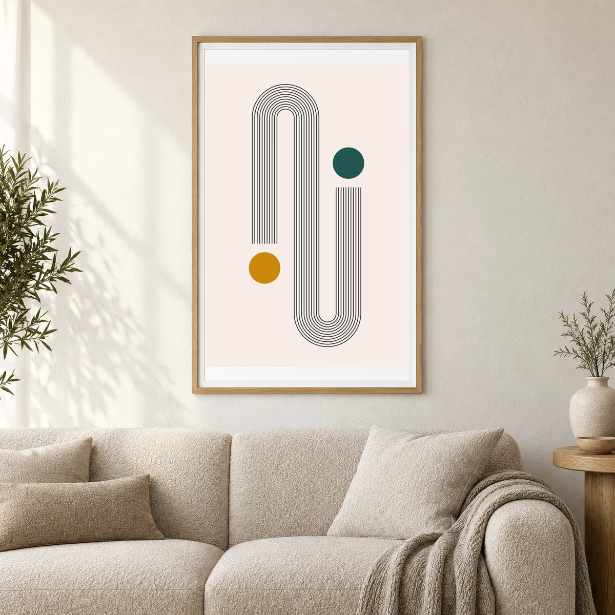 Boho Abstract Print CXVIII — Boho Abstract Prints shown in a styled interior