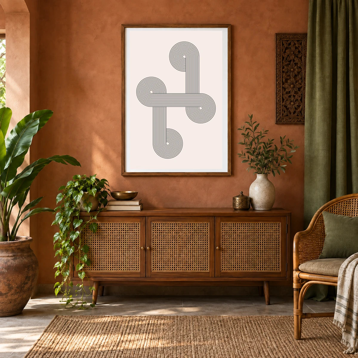 Boho Abstract Print CXX — Boho Abstract Prints shown in a styled interior