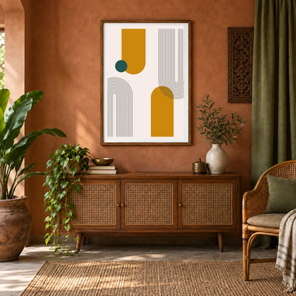 Boho Abstract Print CXXIII — Boho Abstract Prints shown in a styled interior