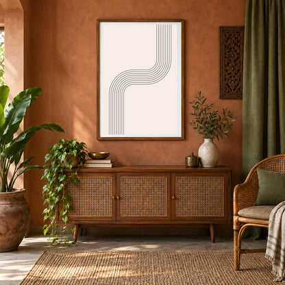 Boho Abstract Print CXXIV — Boho Abstract Prints shown in a styled interior