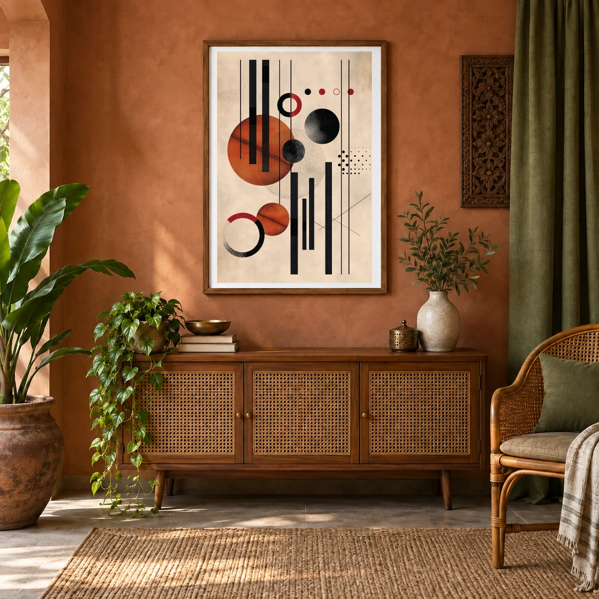 Boho Abstract Print CXXVI — Boho Abstract Prints shown in a styled interior