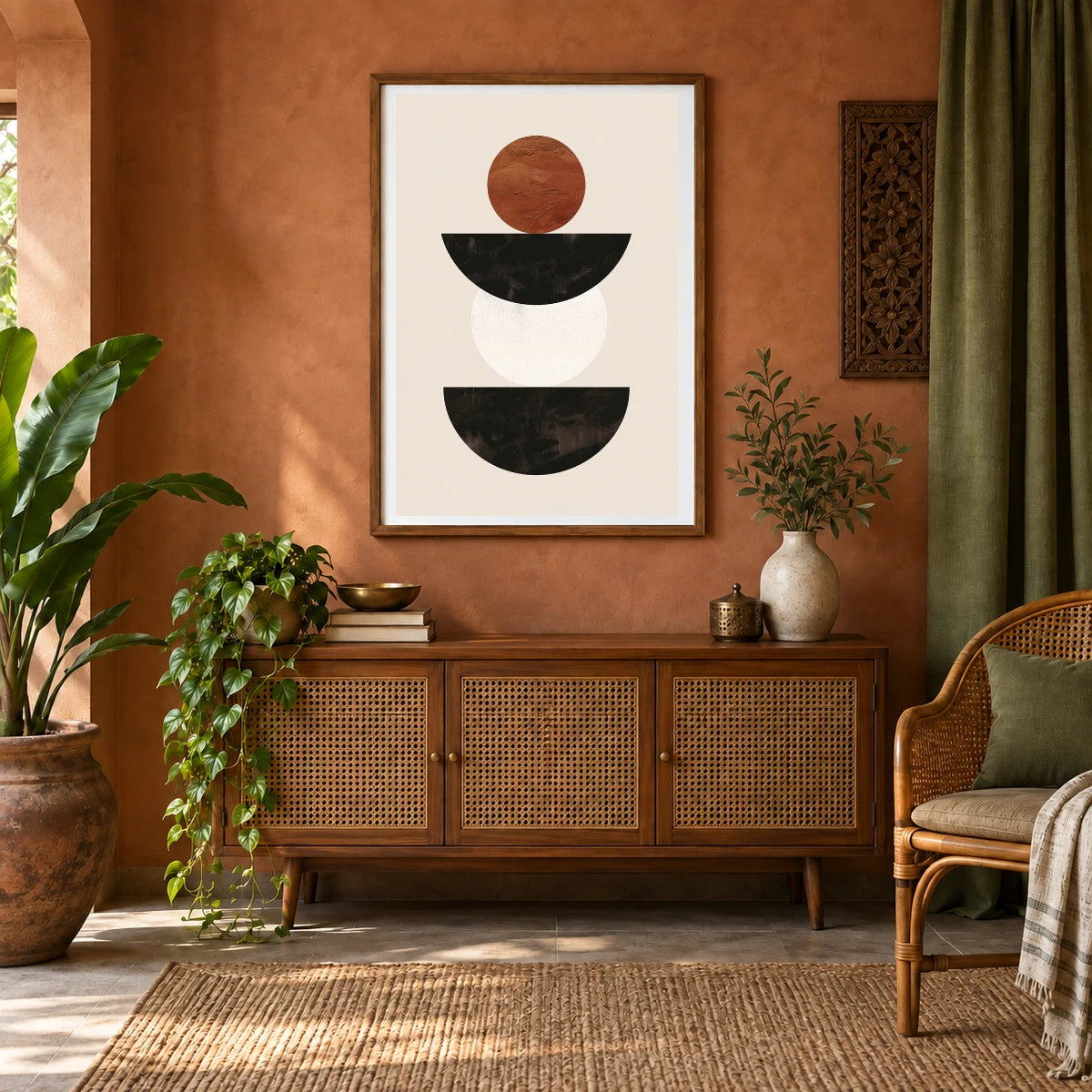 Boho Abstract Print CXXVII — Boho Abstract Prints shown in a styled interior