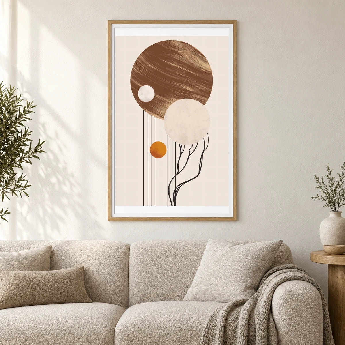 Boho Abstract Print CXXIX — Boho Abstract Prints shown in a styled interior