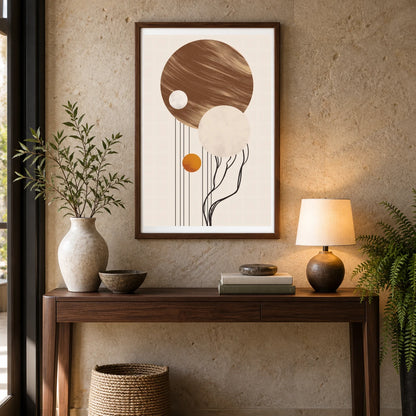 Boho Abstract Print CXXIX — Boho Abstract Prints shown in a styled interior