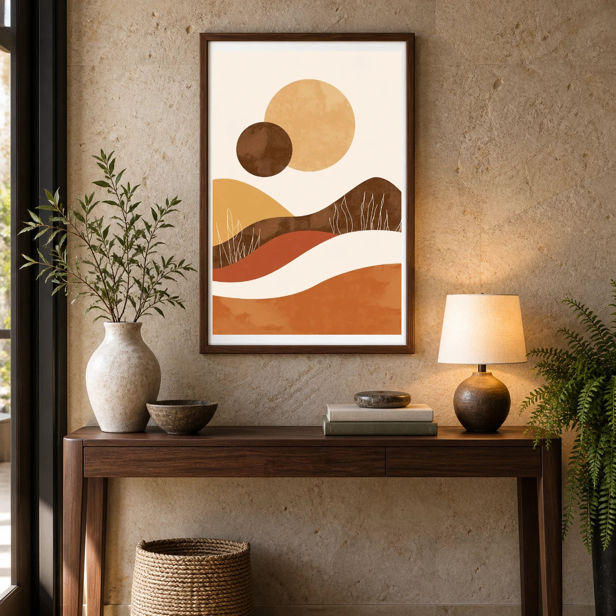 Boho Abstract Print CXXX — Boho Abstract Prints shown in a styled interior