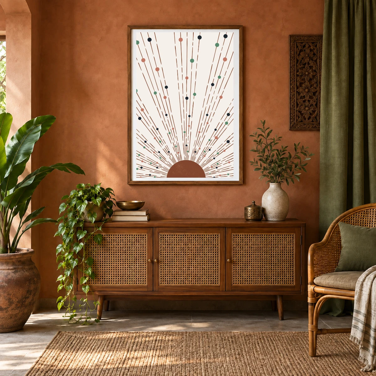 Boho Abstract Print CXXXIII — Boho Abstract Prints shown in a styled interior