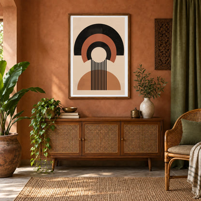 Boho Abstract Print CXXXV — Boho Abstract Prints shown in a styled interior