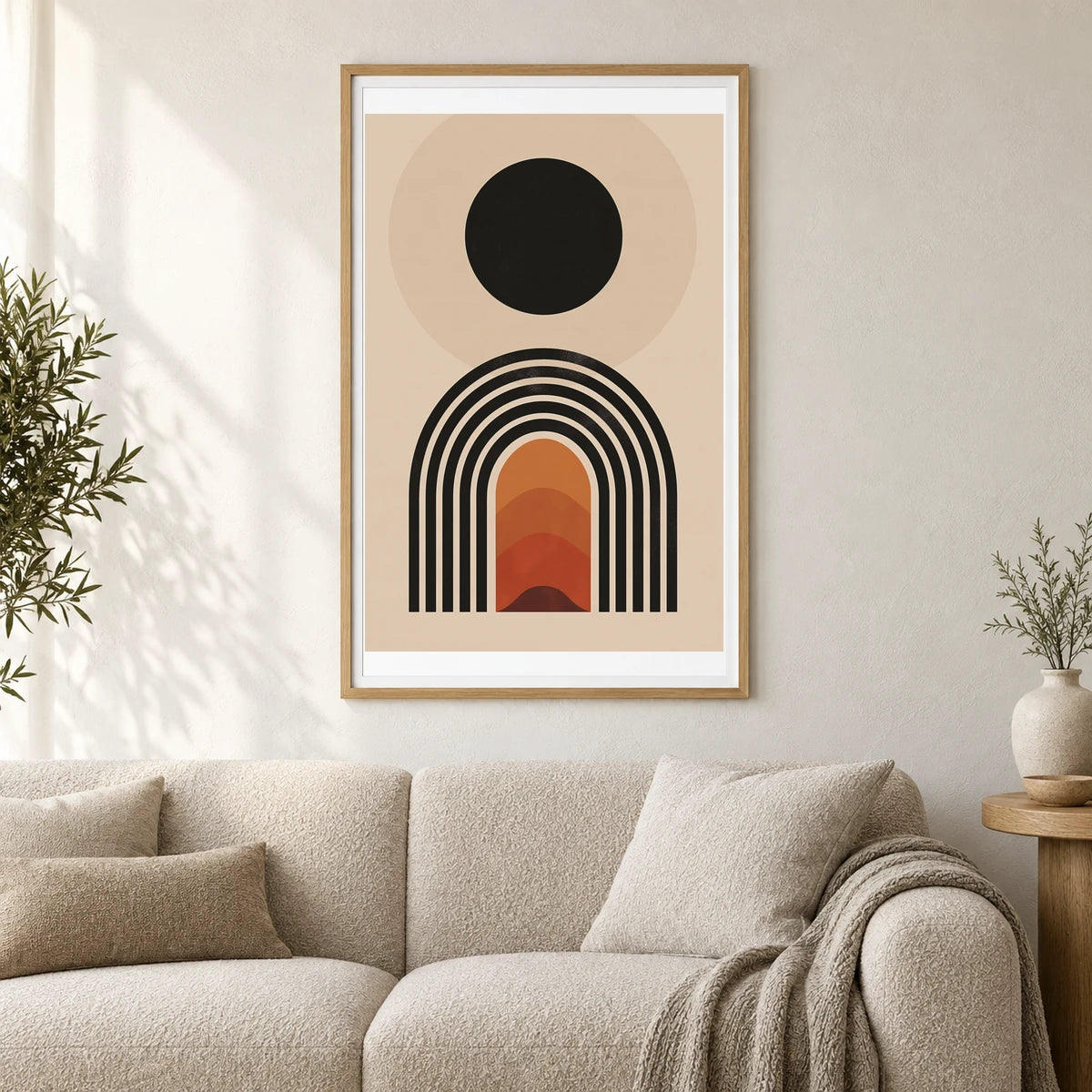Boho Abstract Print CXXXIX — Boho Abstract Prints shown in a styled interior