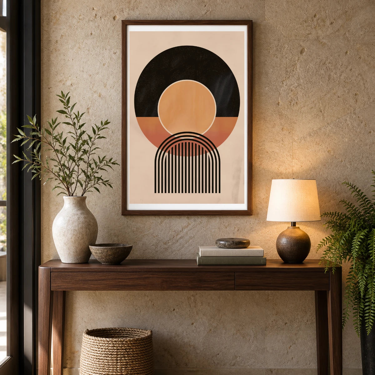 Boho Abstract Print CXLIII — Boho Abstract Prints shown in a styled interior