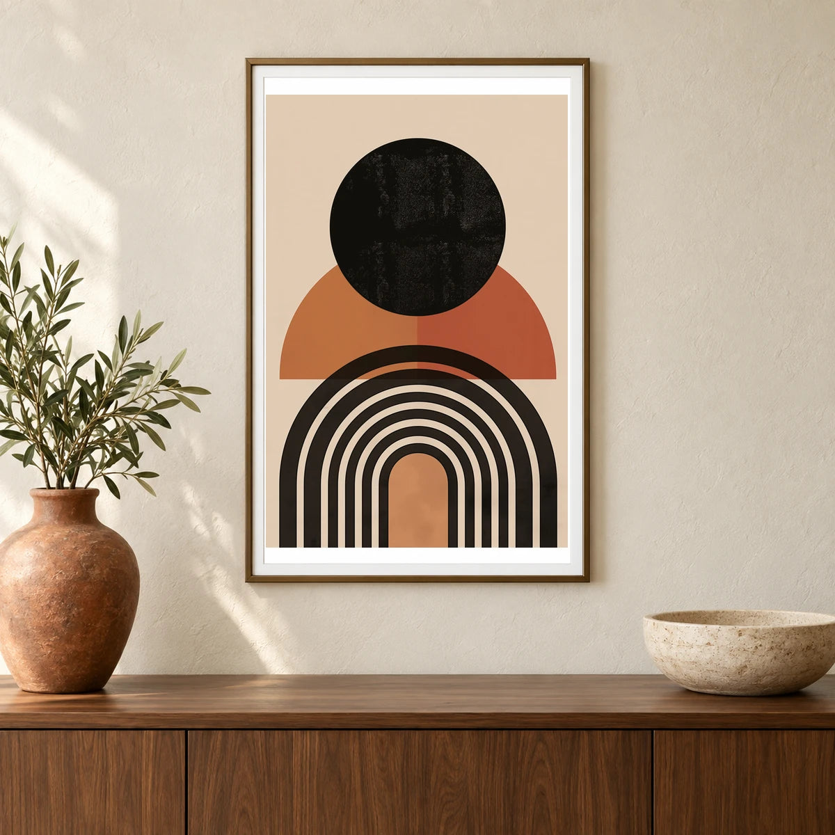 Boho Abstract Print CXLVI — Boho Abstract Prints shown in a styled interior
