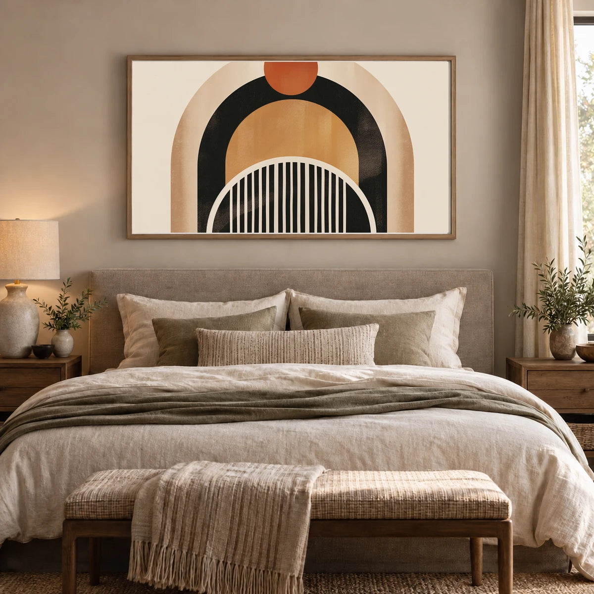 Boho Abstract Print CXLVII — Boho Abstract Prints shown in a styled interior