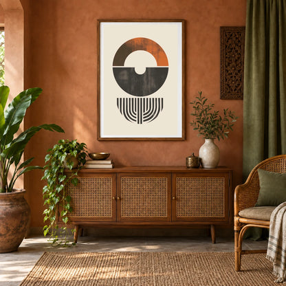 Boho Abstract Print CXLVIII — Boho Abstract Prints shown in a styled interior