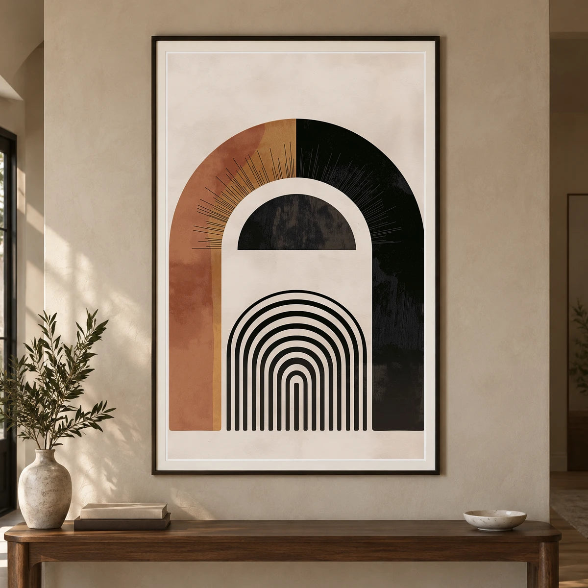 Boho Abstract Print CXLIX — Boho Abstract Prints shown in a styled interior