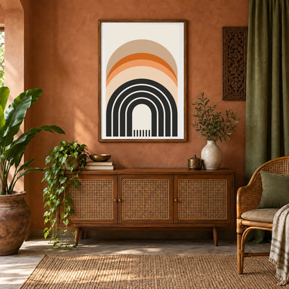Boho Abstract Print CLIII — Boho Abstract Prints shown in a styled interior