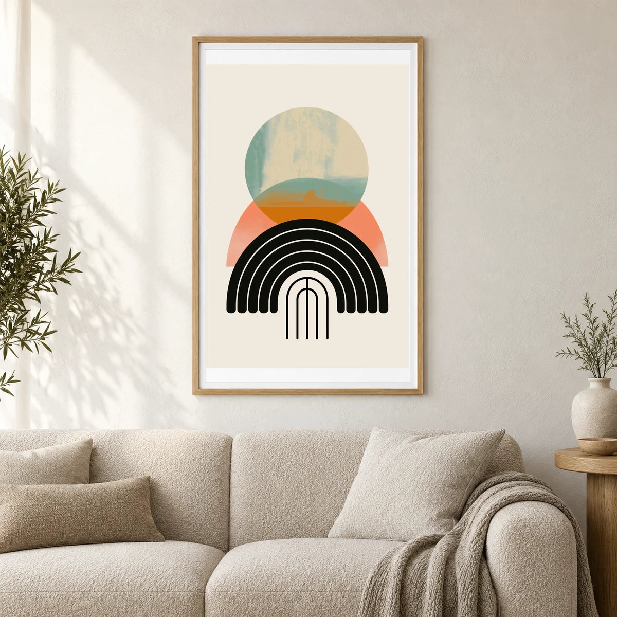 Boho Abstract Print CLVII — Boho Abstract Prints shown in a styled interior