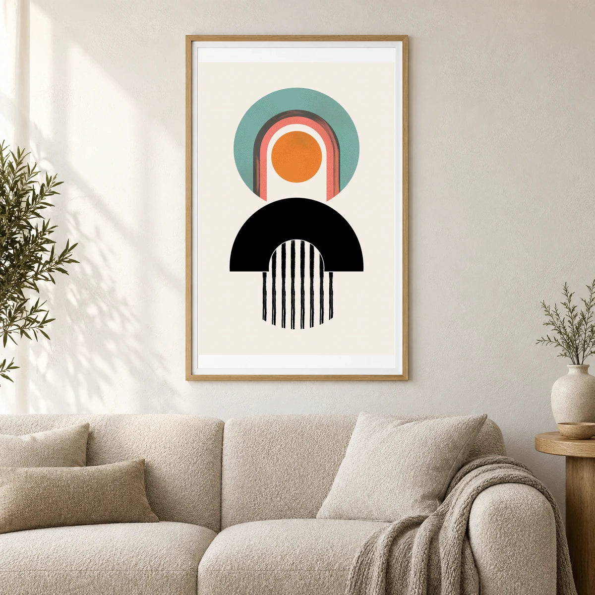 Boho Abstract Print CLIX — Boho Abstract Prints shown in a styled interior