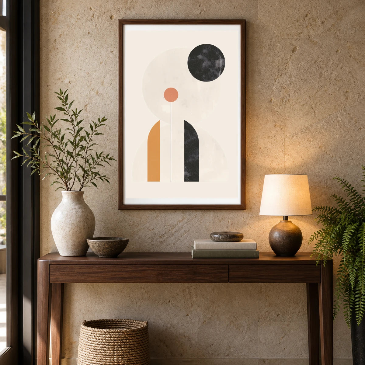 Boho Abstract Print CLXIII — Boho Abstract Prints shown in a styled interior