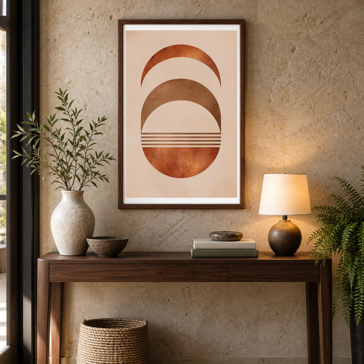 Boho Abstract Print CLXVI — Boho Abstract Prints shown in a styled interior