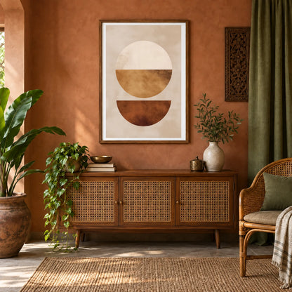 Boho Abstract Print CLXVII — Boho Abstract Prints shown in a styled interior