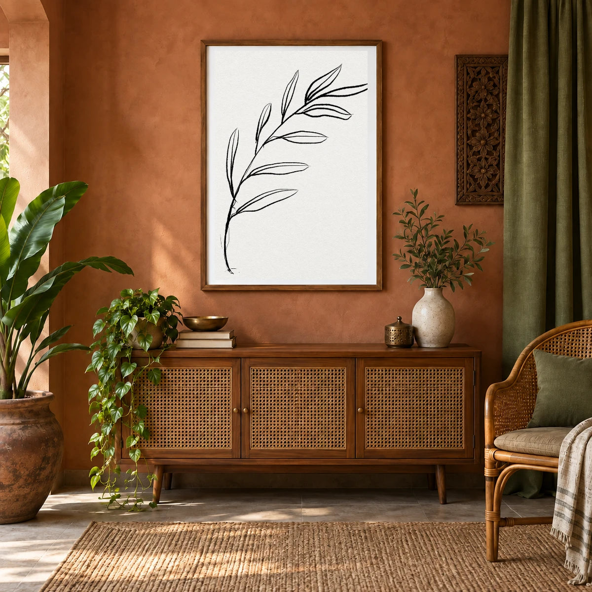 Boho Abstract Print CLXIX — Boho Abstract Prints shown in a styled interior