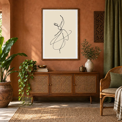 Boho Abstract Print CXCI — Boho Abstract Prints shown in a styled interior
